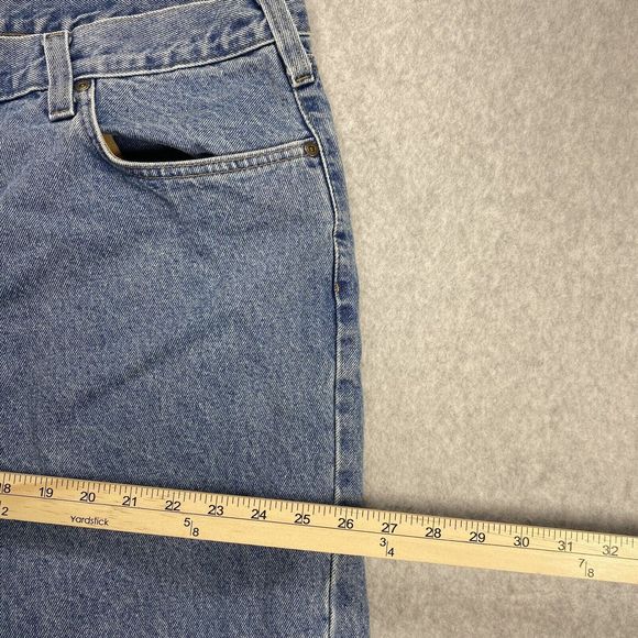 Carhartt Jeans Men's 42x29 Blue Distressed Faded Denim‎ Workwear American - Picture 7 of 11